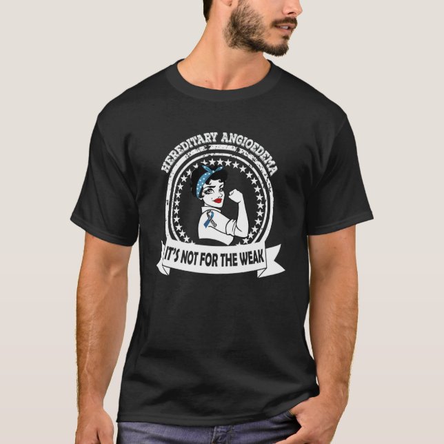 Camiseta Hereditário Angiedema Mãe Não Para A Fraca Ze Azul (Frente)