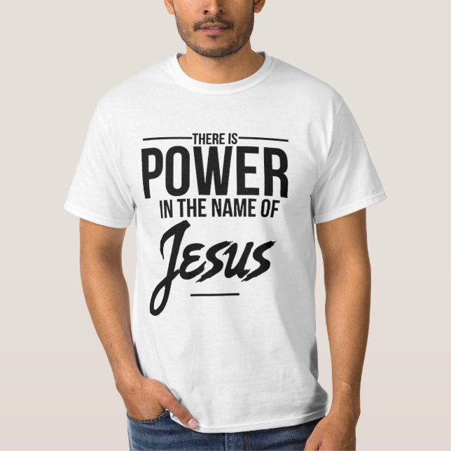 Camiseta Heren Christelijk - Jesus é o poder (Frente)