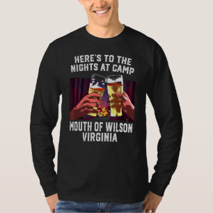 Camiseta Heres Às Noites No Acampamento Mouth De Wilson Cam