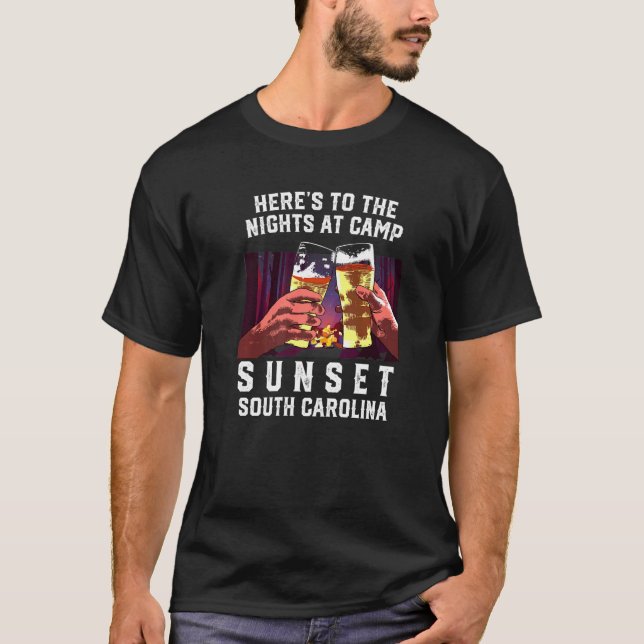 Camiseta Heres Às Noites No Acampamento Sunset Sul C (Frente)