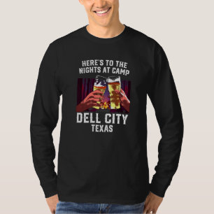 Camiseta Heres Às Noites No Campo Da Cidade Da Dell Acampan