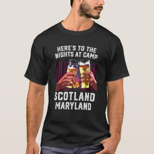 Camiseta Heres Às Noites No Campo Escócia Acampando Maryl