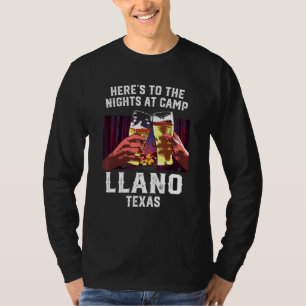 Camiseta Heres Às Noites No Campo Llano Acampando Texas Ca