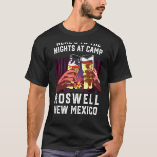 Camiseta Heres Às Noites No Campo Roswell Acampando-Me