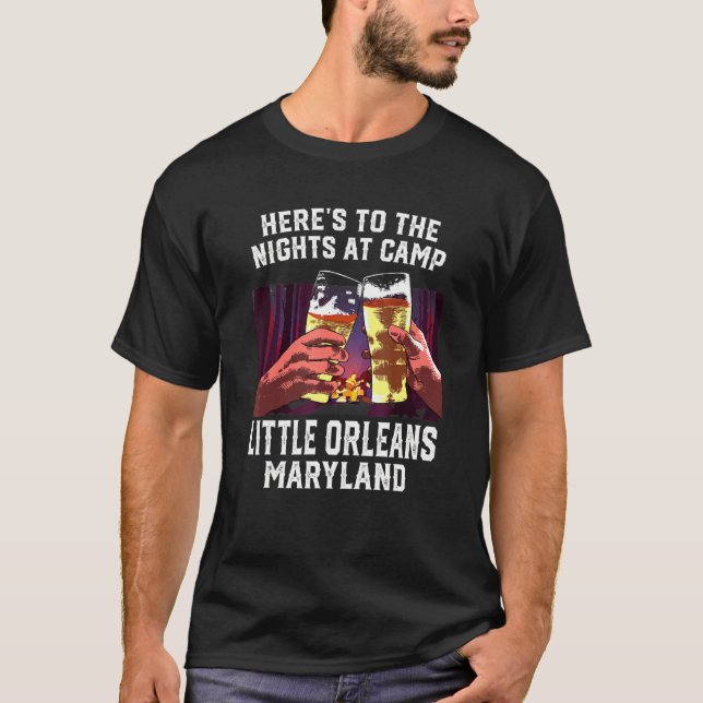 Camiseta Heres Para As Noites No Acampamento Pequenos Orlea (Frente)