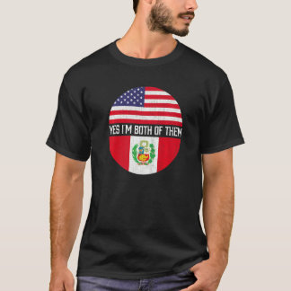 Camiseta Herita da família de bandeiras meio-americana peru