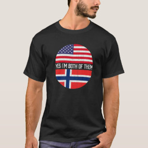 Camiseta Herito Da Família De Bandeiras Norueguesa Metade A