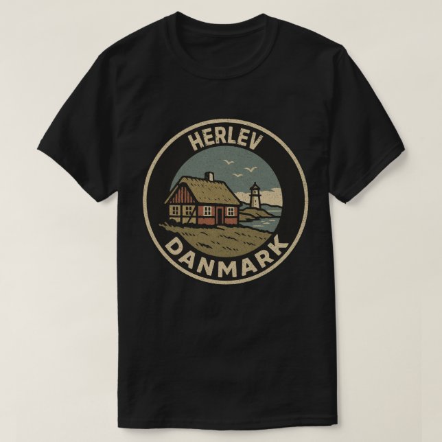 Camiseta Herlev, Dinamarca Danmark (Frente do Design)