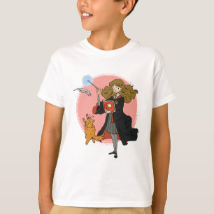 Camiseta Hermione e Crookshanks Wingardium Leviosa