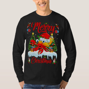 Camiseta Hermit Crab Luz Papais noeis Da Árvore Xmas Hermit