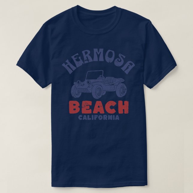 Camiseta Hermosa Beach angustiada (Frente do Design)