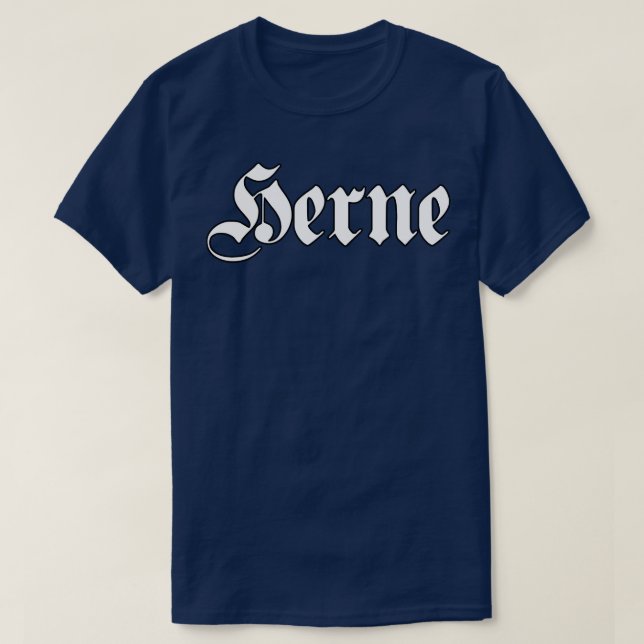 Camiseta Herne escrito com fonte gótica (Frente do Design)