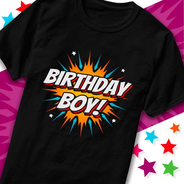 Camiseta Hero Book Hero Birthday Boy (Criador carregado)