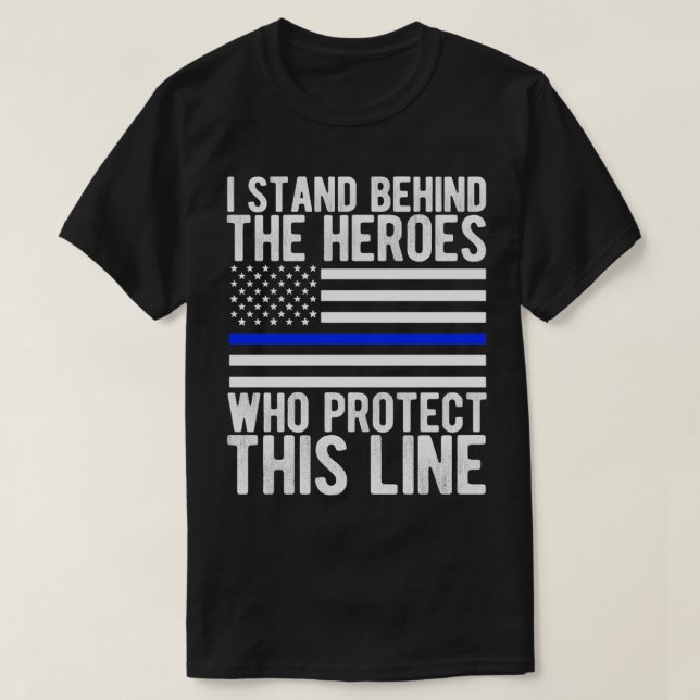 Camiseta Hero de Sinalizador da Polícia de Linha Azul-Fino (Frente do Design)