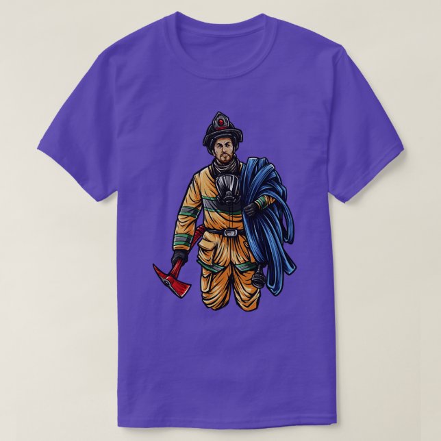Camiseta Hero do Bombeiro Illustrador da Ilustração (Frente do Design)