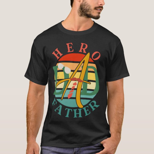 Camiseta Hero Pai Padre Retro (Frente)
