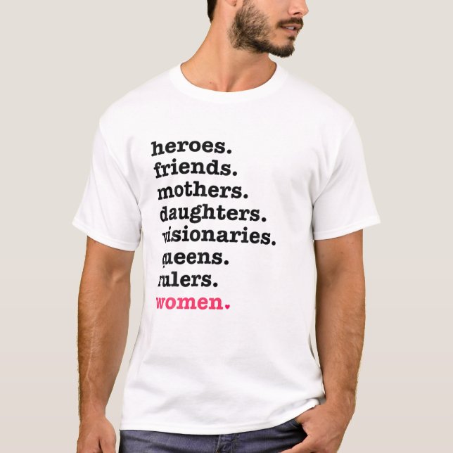 Camiseta Heroes Friends Mães Filhas Dia da Mulher (Frente)