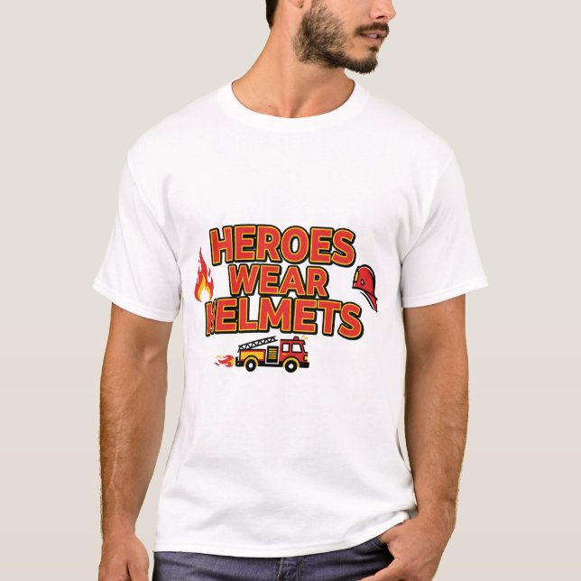 Camiseta Heroes Wear Helmets – Firefighter Pride Tee (Frente)