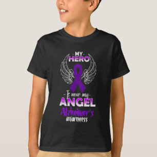 Camiseta Herói Agora É Meu Anjo Conscientização sobre Alzhe
