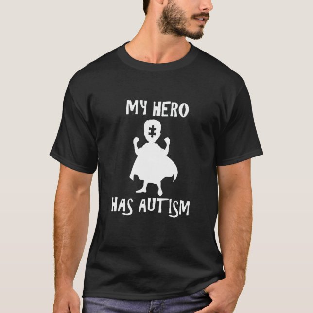 Camiseta Herói Autismo Peça do Quebra-cabeça Conscientizaçã (Frente)