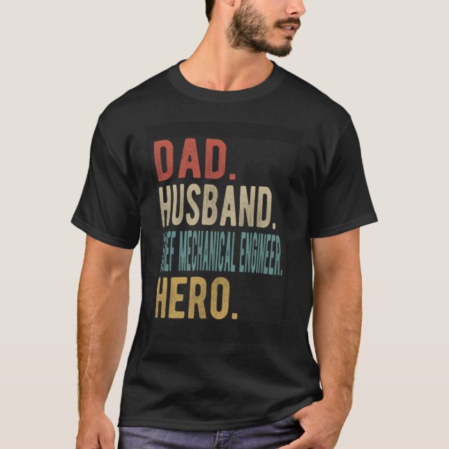 Camiseta Herói-Chefe do Engenheiro Mecânico pai (Frente)