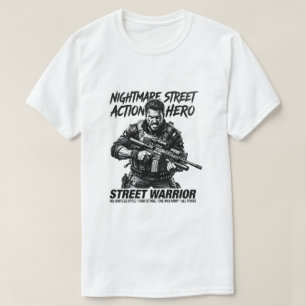 Camiseta Herói de Ação da Rua do Pesadelo Tático Guerreiro