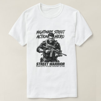 Camiseta Herói de Ação da Rua do Pesadelo Tático Guerreiro 