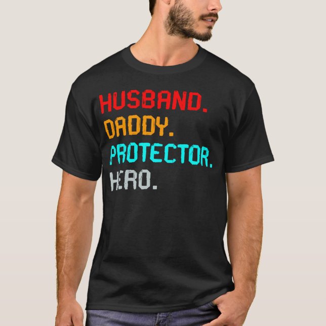 Camiseta herói de proteção do pai huband (Frente)