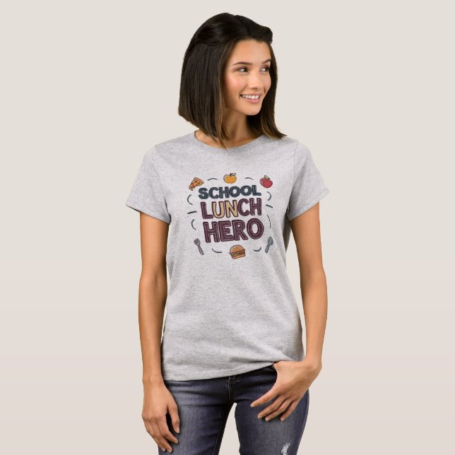 Camiseta Herói do Almoço da Escola (Frente Completa)