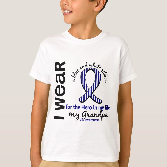 Camiseta Herói do ALS em meu vovô 4 da vida (Frente)