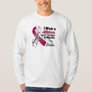 Camiseta Herói do irmão em meu cancer do pescoço da cabe