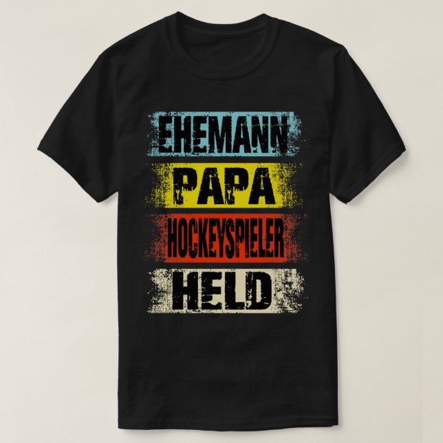 Camiseta Herói do Jogador de Hóquei do Pai Marido (Frente do Design)