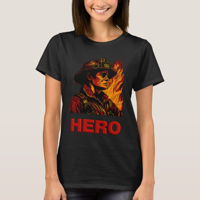 Camiseta Herói dos bombeiros (Frente)