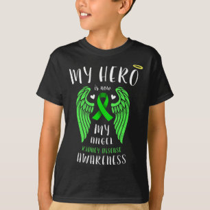 Camiseta Herói É Meu Anjo - Lembrança Da Doença Dos Rins