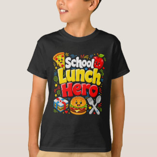Camiseta Herói Engraçado da Merenda Escolar Funcionário da
