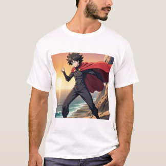 Camiseta Herói Épico de Anime ao Pôr do Sol – Guerreiro Pod