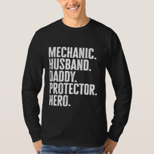 Camiseta Herói Mecânico Do Pai De Marido Para Da