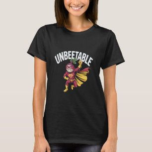 Camiseta Herói Vegano de Beterraba Engraçado Imbatível