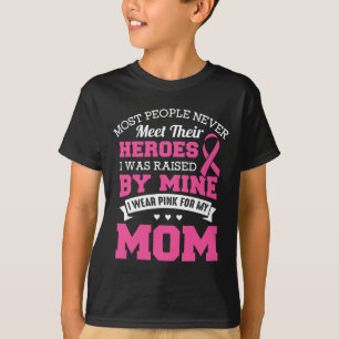 Camiseta Heroínas Eu Visto Rosa Para Minha Mãe - Cancer De