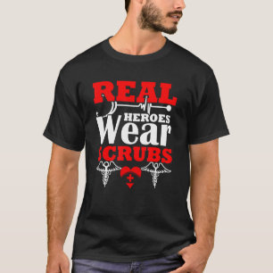 Camiseta Heroínas Vestem Esfregões Enfermeiros Cna Enfermag