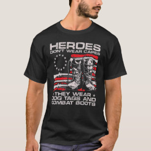 Camiseta Heróis da Bandeira Americana Não Vestem Capas Que