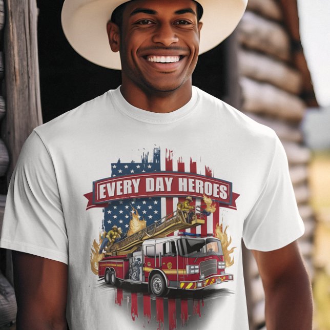 Camiseta Heróis do Caminhão de Fogo (Criador carregado)