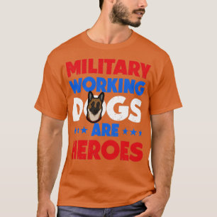 Camiseta Heróis do Cão de Trabalho Militar belga Malinois