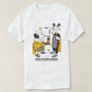 Camiseta Heróis do Cozinhar doméstico liberando experimento