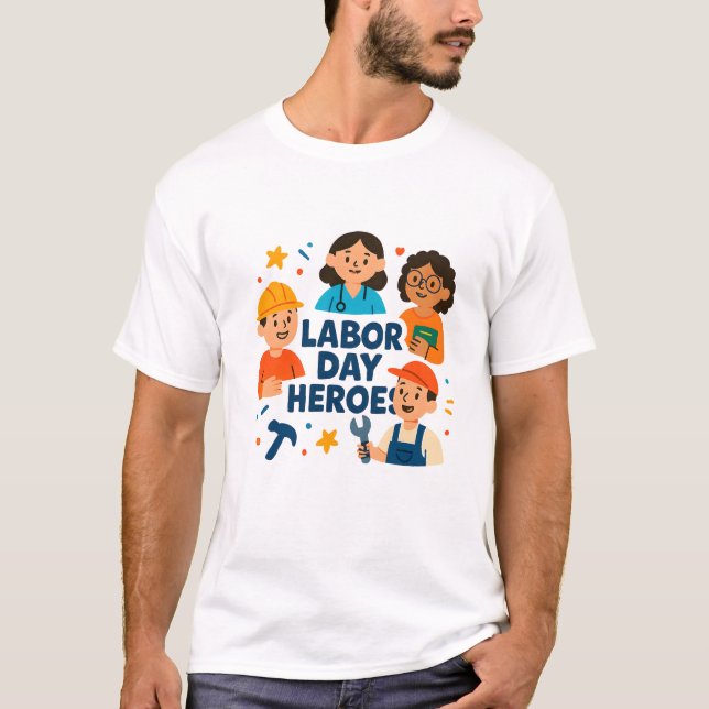 Camiseta Heróis do Dia do Trabalho (Frente)