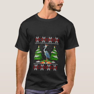 Camiseta Heron Bird Árvore de Natal Luzes Sudorando