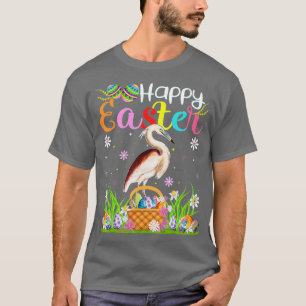 Camiseta Heron Bird Bunny Ovo Caçando Engraçado Heron Happy