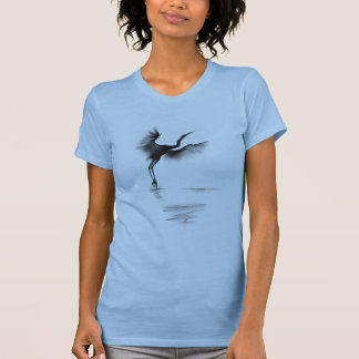 Camiseta heron sumi-e aquarela