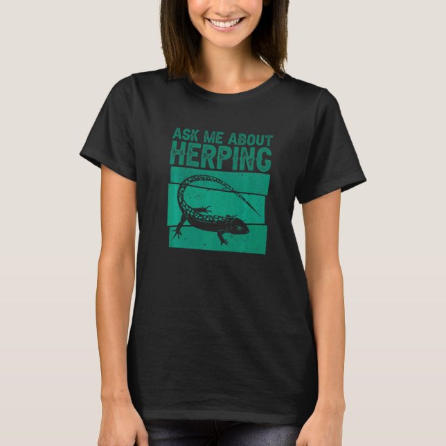 Camiseta Herpetologista Herpetology Herp Pergunte-Me Sobre  (Frente)