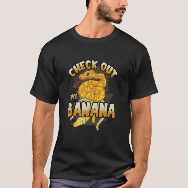 Camiseta Herpetólogo Bola Banana Python Verificar Minha Ban (Frente)